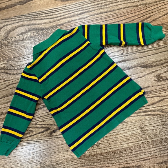 Vtg Polo Ralph Lauren Boy 2T LS Rugby Stripes Pima Cotton Shirt Y2K 90s Preppy - Picture 3 of 8